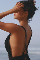 The Handloom-Muse Braided Straps Dress Black-Elbise-4-Milagron.com