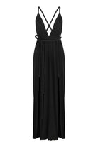The Handloom-Muse Braided Straps Dress Black-Elbise-7-Milagron.com