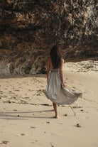 The Handloom-Muse Braided Straps Dress Khaki Green-Elbise-6-Milagron.com