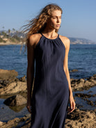 Nora Halter Maxi Dress - Navy