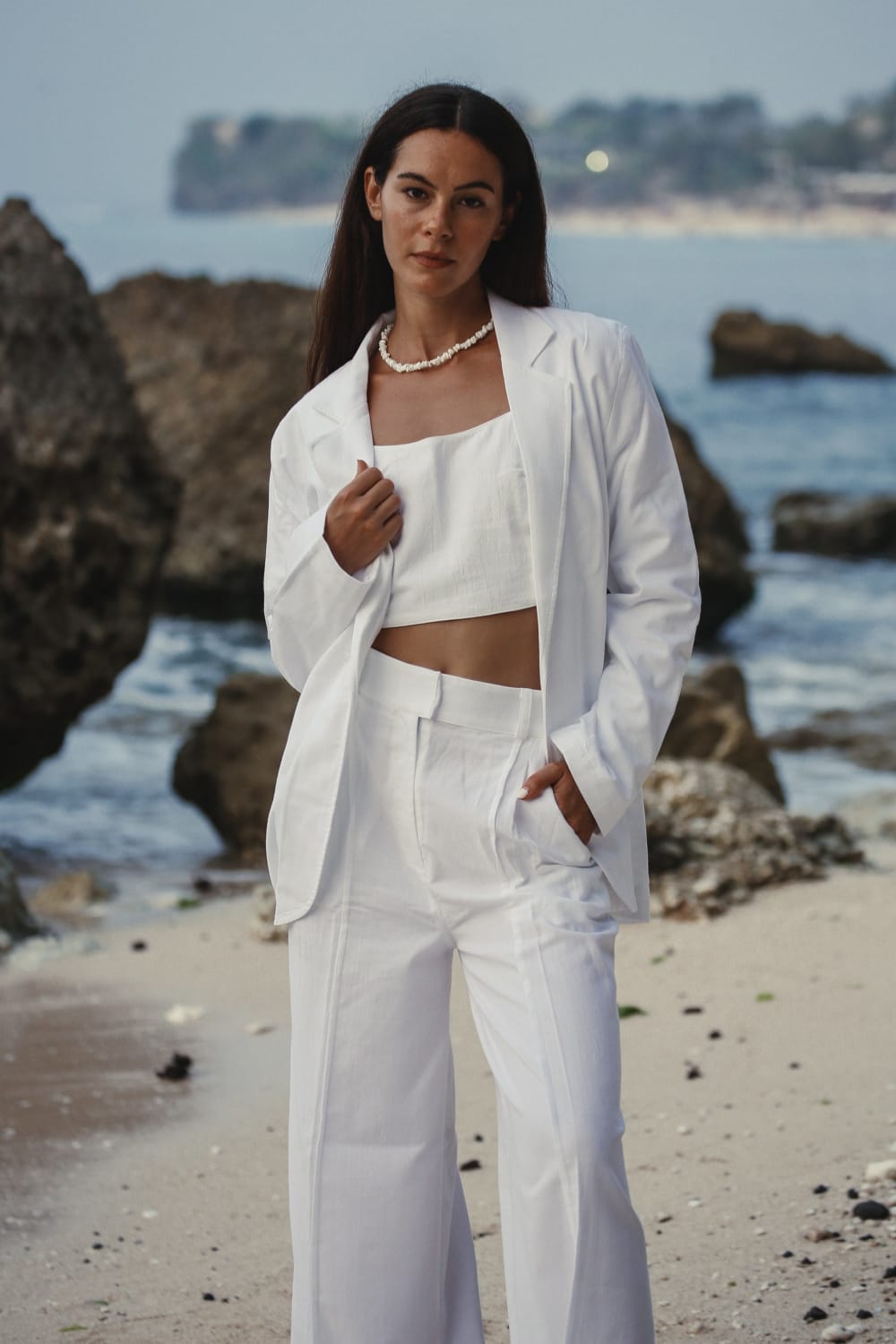 The Handloom-Pera Blazer White-Blazer Ceket-1-Milagron.com