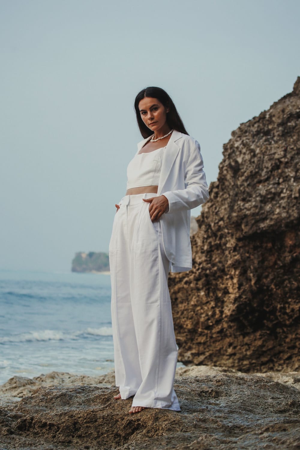 The Handloom-Pera Blazer White-Blazer Ceket-3-Milagron.com