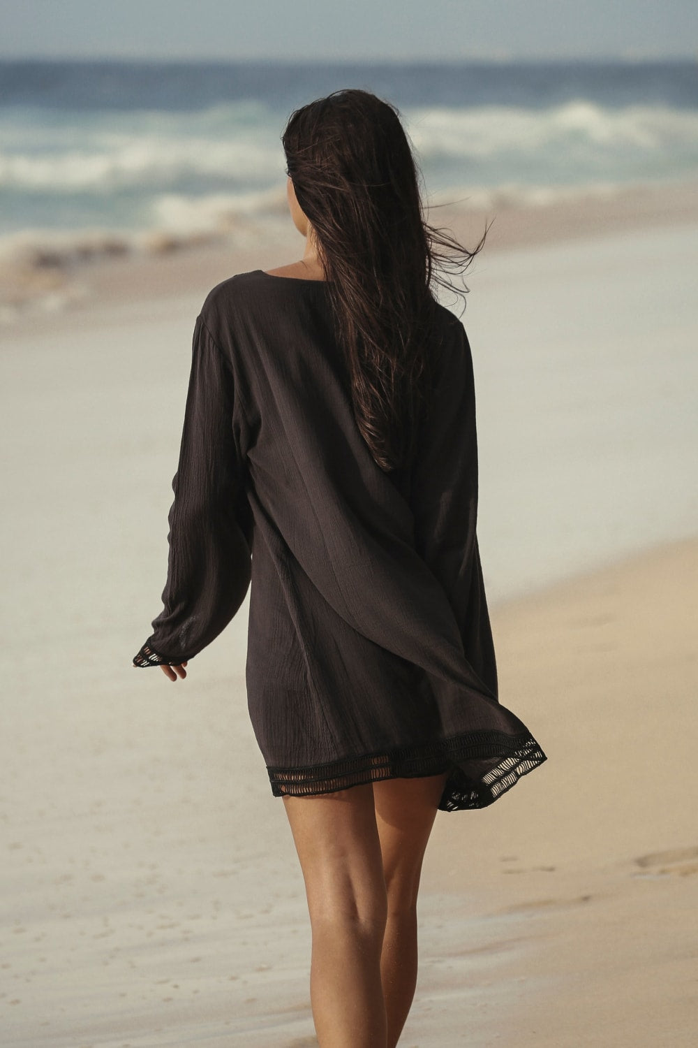 The Handloom-Positano Dress Black-Elbise-2-Milagron.com