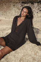 The Handloom-Positano Dress Black-Elbise-3-Milagron.com