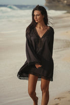 The Handloom-Positano Dress Black-Elbise-5-Milagron.com