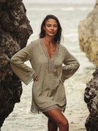 The Handloom-Positano Dress Khaki Green-Elbise-6-Milagron.com