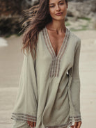 The Handloom-Positano Dress Khaki Green-Elbise-7-Milagron.com