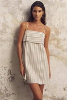 The Handloom-Puglia Stripes Mini Dress Navy-Elbise-2-Milagron.com