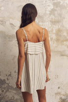 The Handloom-Puglia Stripes Mini Dress Navy-Elbise-4-Milagron.com