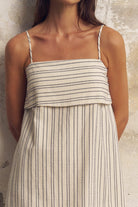 The Handloom-Puglia Stripes Mini Dress Navy-Elbise-5-Milagron.com