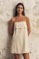 The Handloom-Puglia Stripes Mini Dress Oatmeal-Elbise-1-Milagron.com