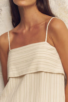 The Handloom-Puglia Stripes Mini Dress Oatmeal-Elbise-5-Milagron.com