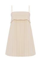 The Handloom-Puglia Stripes Mini Dress Oatmeal-Elbise-6-Milagron.com