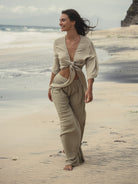 The Handloom-SORUNLU - Bali Wrap Top Khaki Green-Top-1-Milagron.com