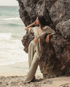 The Handloom-SORUNLU - Bali Wrap Top Khaki Green-Top-4-Milagron.com