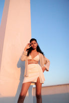 The Handloom-SORUNLU - Bella Mini Skirt Natural-Skirt-3-Milagron.com