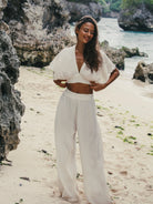 The Handloom-SORUNLU - Mare Top Natural With Gold Stripes-Top-1-Milagron.com