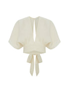 The Handloom-SORUNLU - Mare Top Natural With Gold Stripes-Top-10-Milagron.com