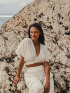 The Handloom-SORUNLU - Mare Top Natural With Gold Stripes-Top-7-Milagron.com