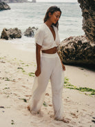 The Handloom-SORUNLU - Mare Top Natural With Gold Stripes-Top-8-Milagron.com