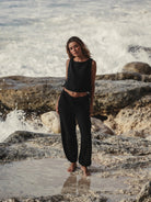 The Handloom-SORUNLU - Mia Pants Black-Pants-2-Milagron.com