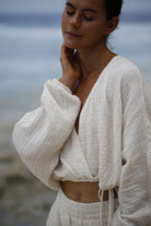 The Handloom-SORUNLU - Siena Top Natural With Gold Stripes-Top-9-Milagron.com