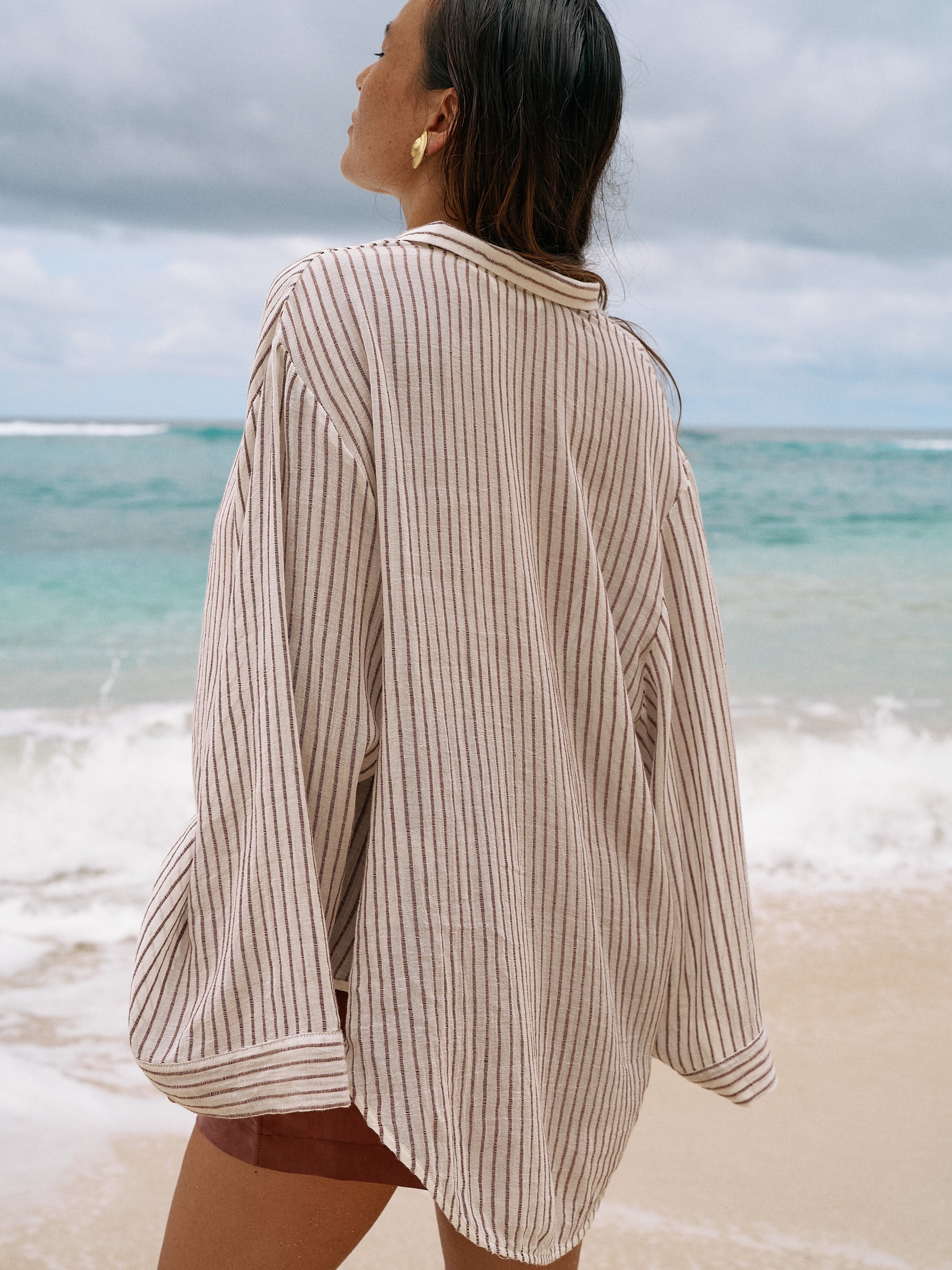 The Handloom-Sade Top Burgundy Stripes-Top-3-Milagron.com