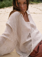 The Handloom-Sade Top Burgundy Stripes-Top-5-Milagron.com