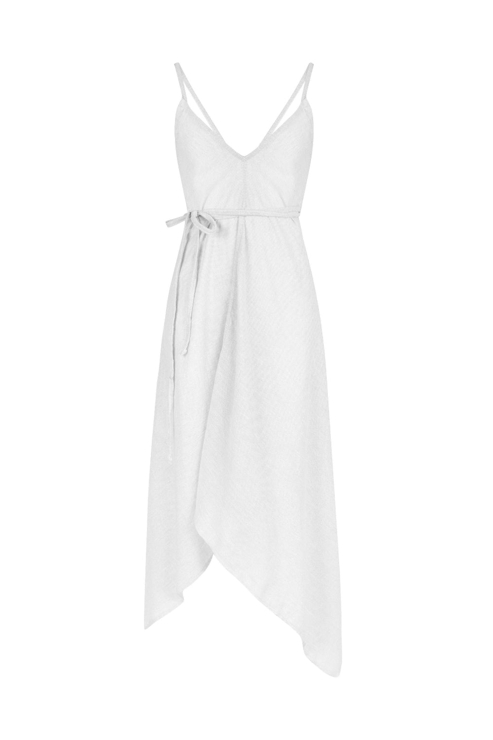 The Handloom-Sage Maxi Dress White-Elbise-4-Milagron.com