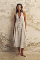 The Handloom-Sahara Sun Maxi Dress Baby Blue-Elbise-3-Milagron.com