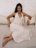 The Handloom-Sahara Sun Maxi Dress Natural-Elbise-2-Milagron.com