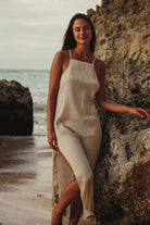 The Handloom-Siesta Dress Oatmeal-Elbise-1-Milagron.com