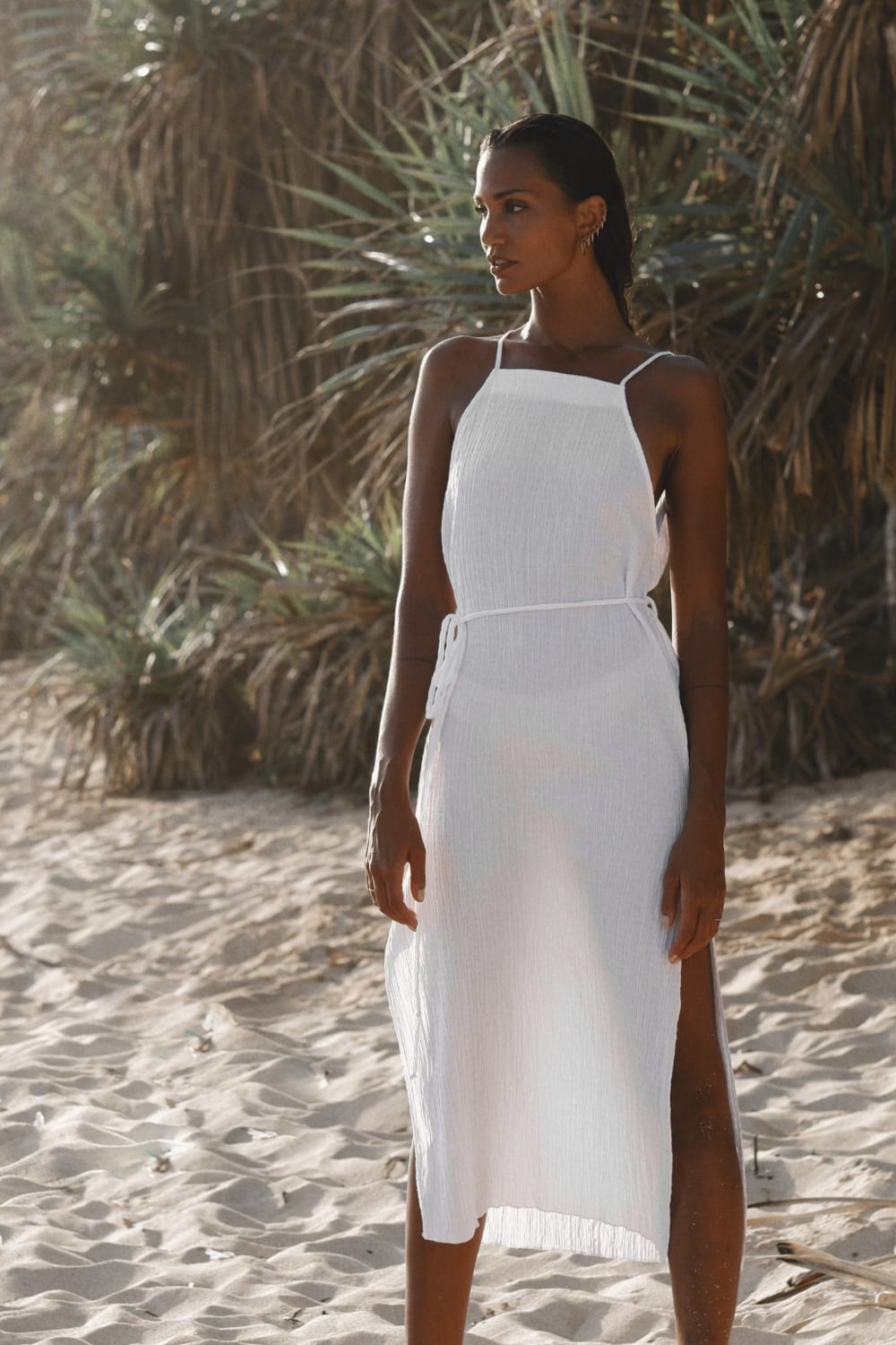 The Handloom-Siesta Dress White-Elbise-1-Milagron.com