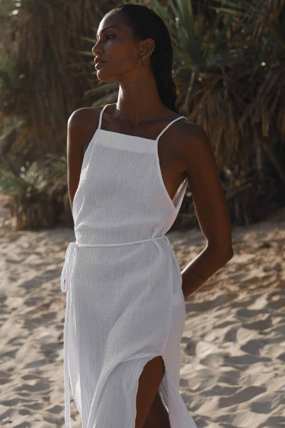 The Handloom-Siesta Dress White-Elbise-3-Milagron.com