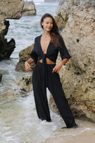 The Handloom-Skye Palazzo Pants Black-Pantolon-4-Milagron.com