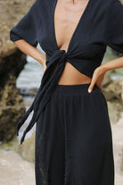 The Handloom-Skye Palazzo Pants Black-Pantolon-7-Milagron.com