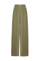 The Handloom-Skye Palazzo Pants Khaki Green-Pantolon-7-Milagron.com