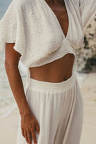 The Handloom-Skye Palazzo Pants Natural With Gold Stripes-Pantolon-4-Milagron.com