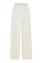 Skye Palazzo Pants - Natural With Gold Stripes