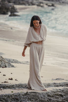 The Handloom-Skye Palazzo Pants Oatmeal-Pantolon-1-Milagron.com