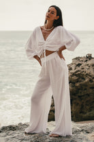 The Handloom-Skye Palazzo Pants White-Pantolon-3-Milagron.com