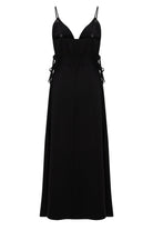 The Handloom-Sofia Ties Maxi Dress Black-Elbise-9-Milagron.com