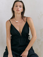 The Handloom-Sofia Ties Maxi Dress Black-Elbise-2-Milagron.com