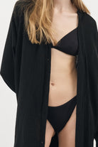 The Handloom-Terra Shirt Dress Black-Elbise-6-Milagron.com