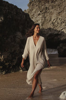 The Handloom-Terra Shirt Dress Oatmeal-Elbise-5-Milagron.com