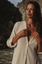 The Handloom-Terra Shirt Dress Oatmeal-Elbise-7-Milagron.com