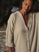 The Handloom-Terra Shirt Dress Oatmeal-Elbise-9-Milagron.com