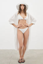 The Handloom-Terra Shirt Dress White-Elbise-5-Milagron.com