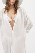 The Handloom-Terra Shirt Dress White-Elbise-7-Milagron.com