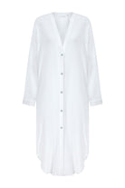 The Handloom-Terra Shirt Dress White-Elbise-8-Milagron.com